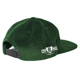 DARK GREEN CORDUROY SNAPBACK